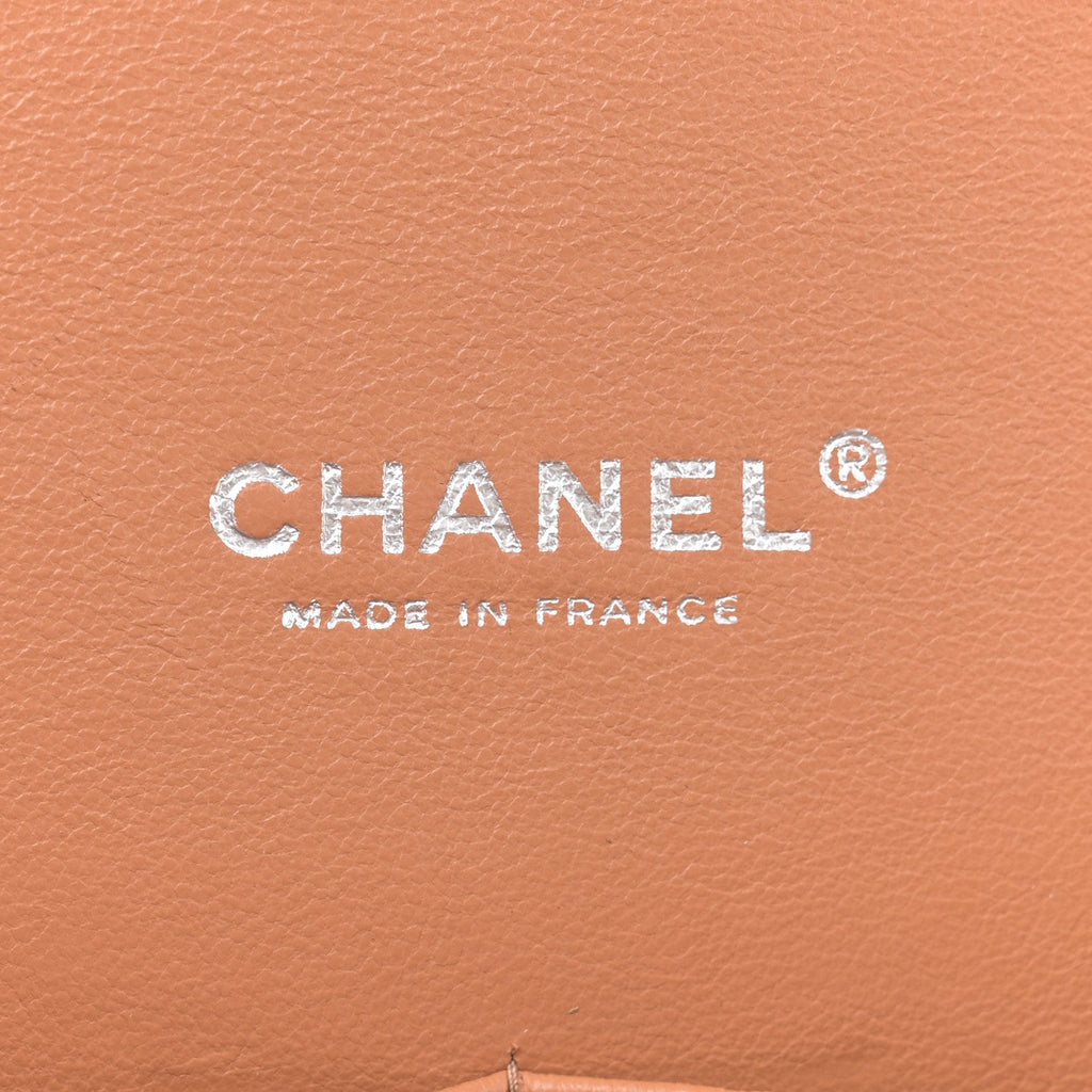 Caviar Quilted Maxi Double Flap Dark Beige