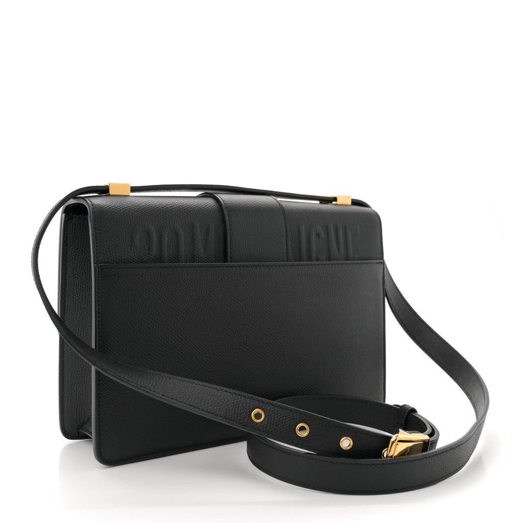 Grained Calfskin 30 Montaigne Flap Bag Black