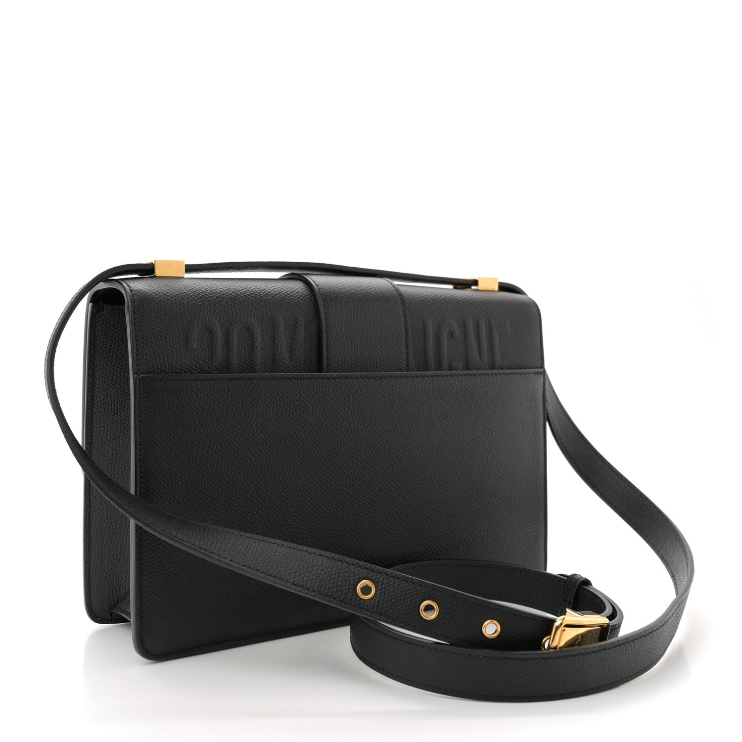 Grained Calfskin 30 Montaigne Flap Bag Black