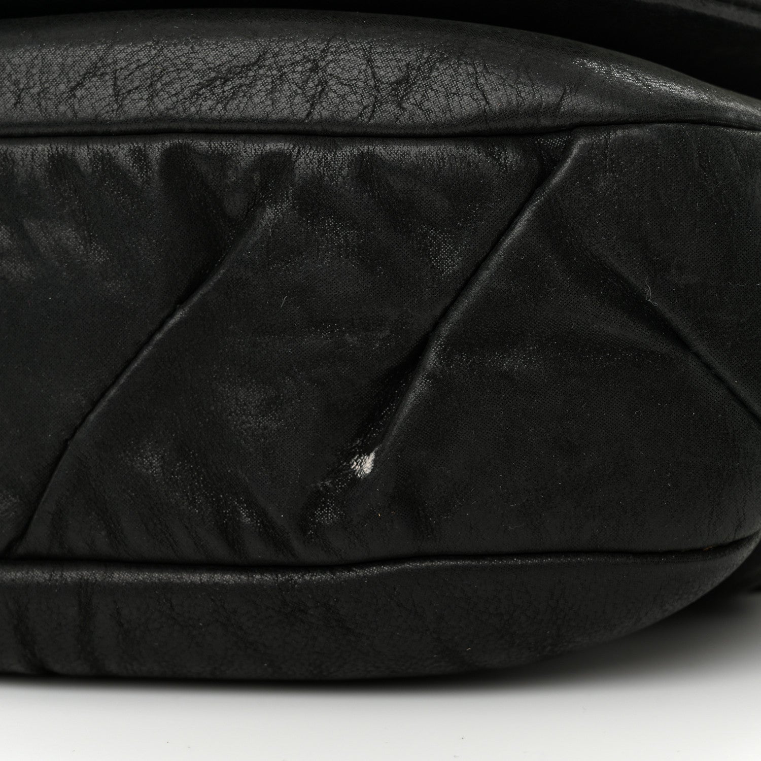 Iridescent Calfskin Glint Flap Black
