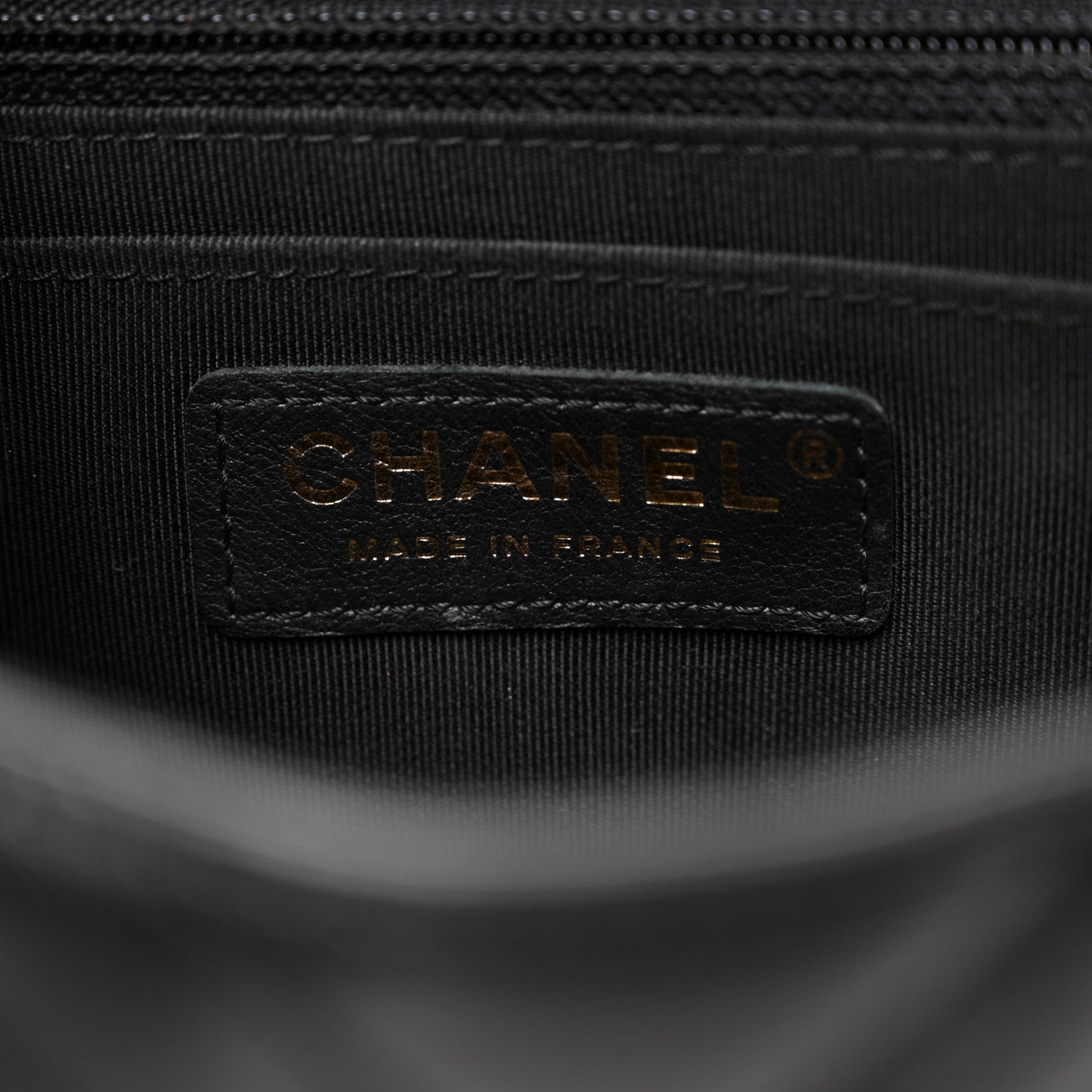 Calfskin Chevron Quilted Mini Statement Flap Black