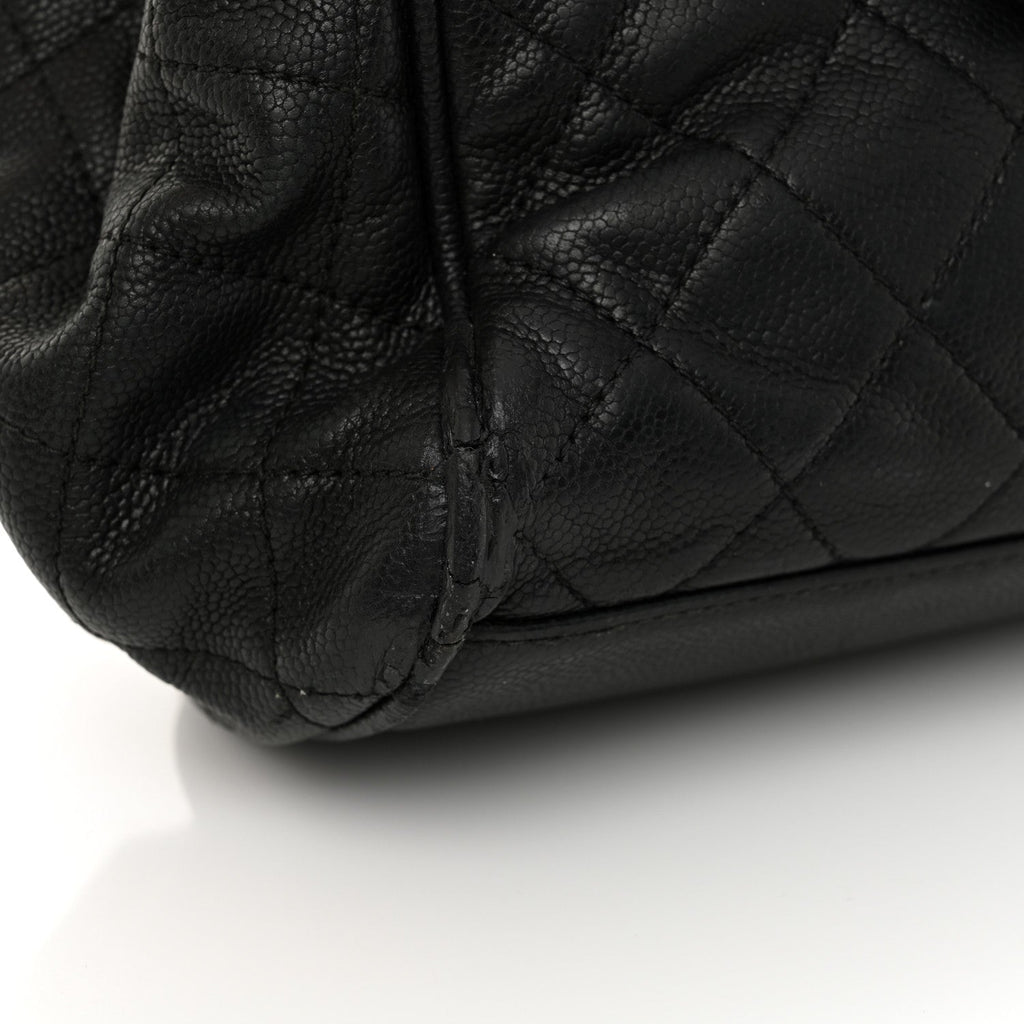 Caviar Quilted Timeless Accordion Flap Black