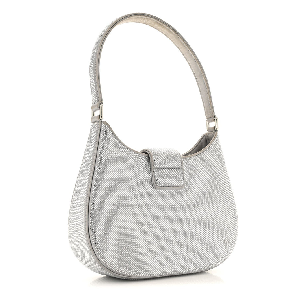 Mesh Crystal Rhinestone Small Legacy Hobo Alloy