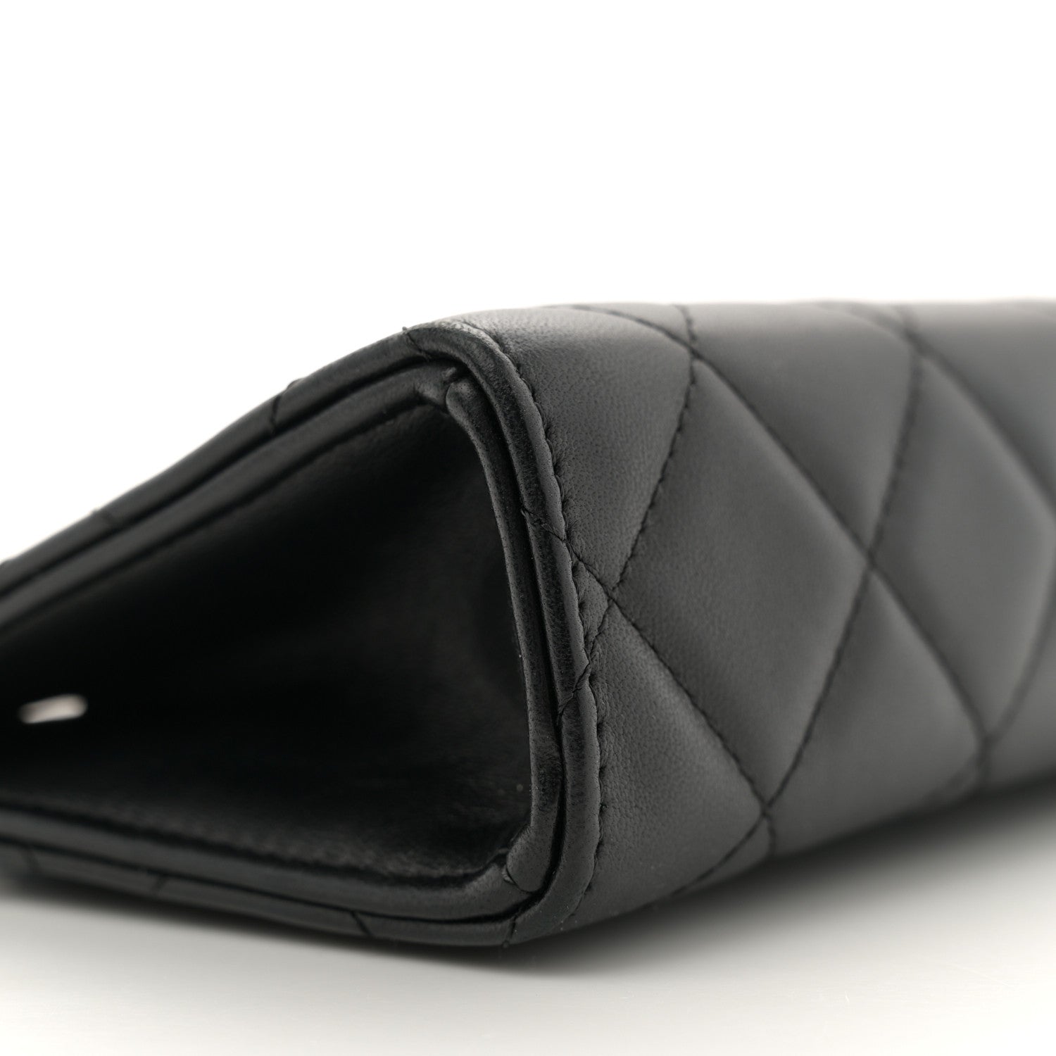 Lambskin Quilted Evening By The Sea Clutch Black
