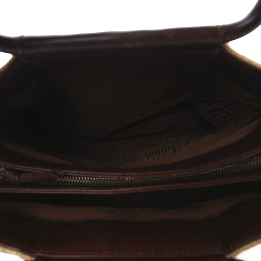 Woven Straw Raffia Wooden Handle Bag