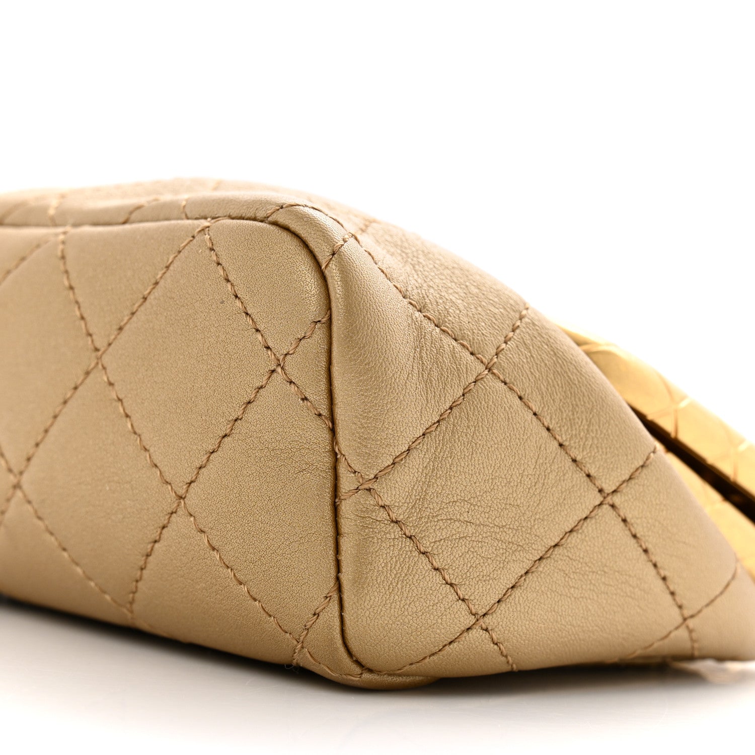 Metallic Lambskin Quilted Micro My Crush Bag Gold