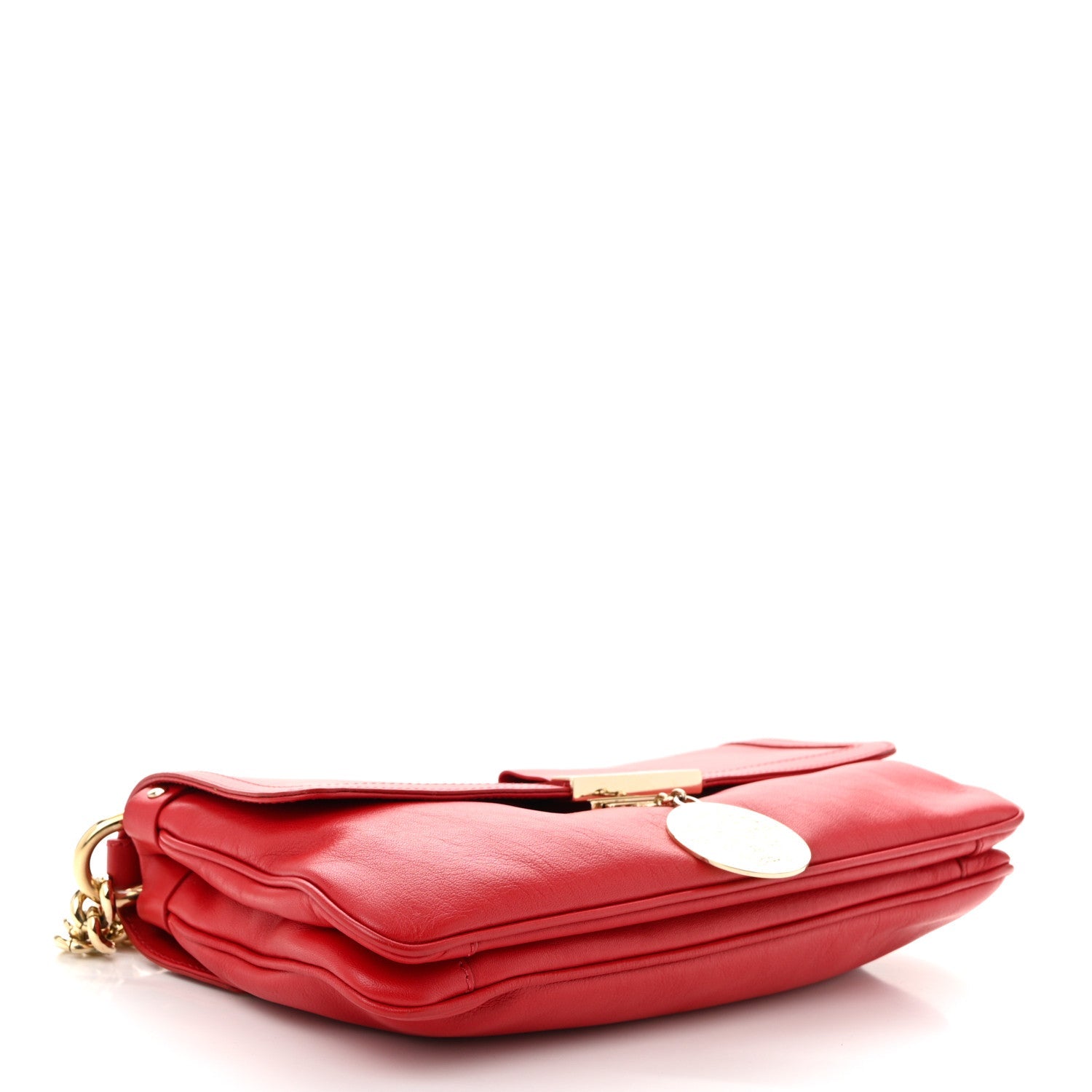 Calfskin Medusa Chain Clutch Red