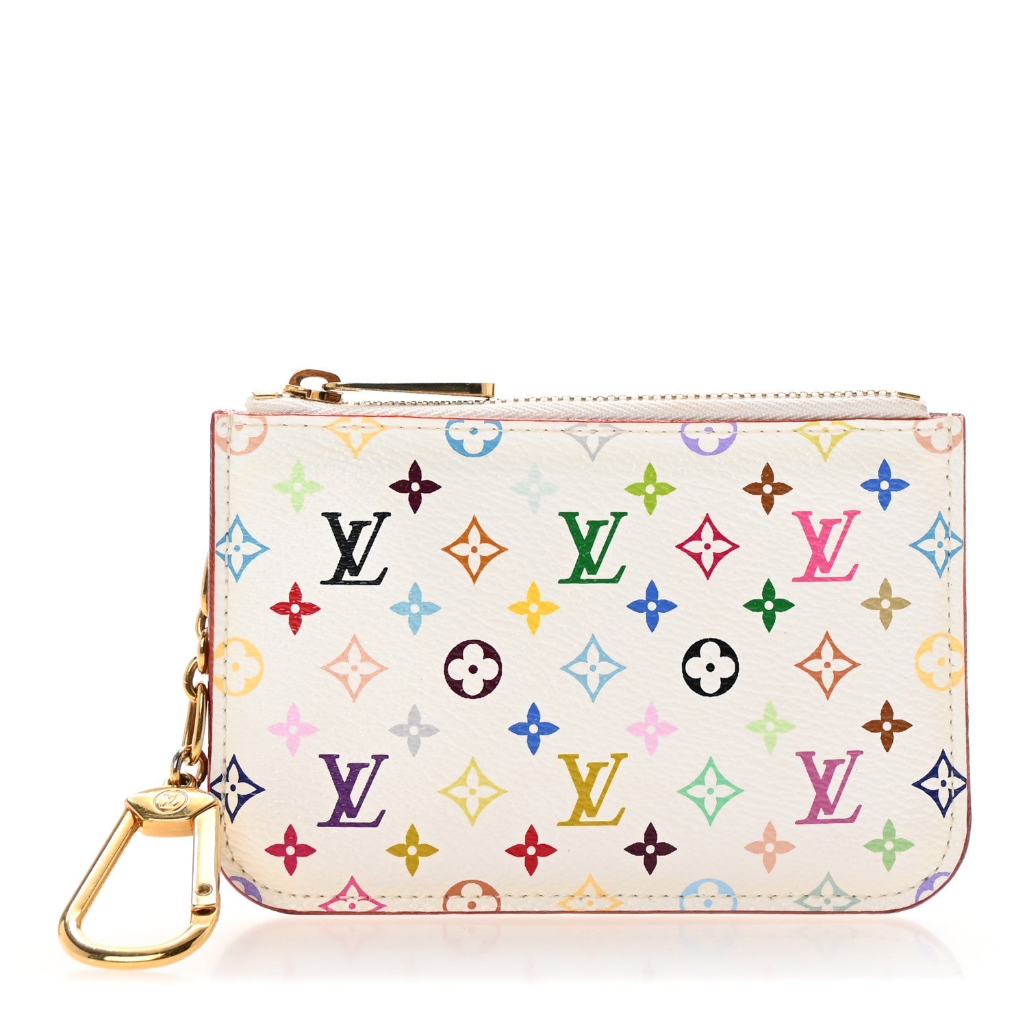 Monogram Multicolor Key Pouch White Litchi