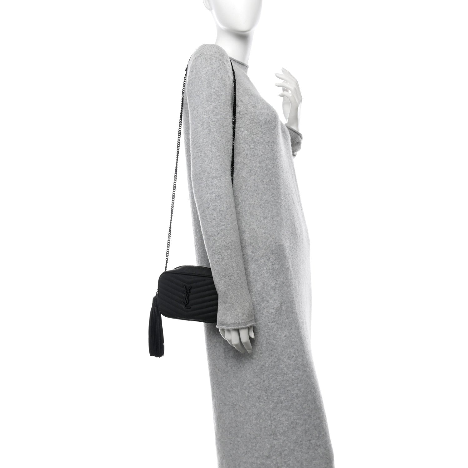 Grain De Poudre Matelasse Monochrome Monogram Mini Lou Camera Bag Black