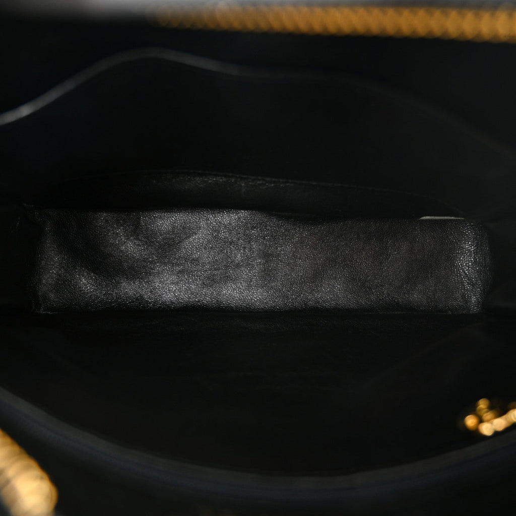 Lambskin Quilted Tassel Flap Camera Case Black
