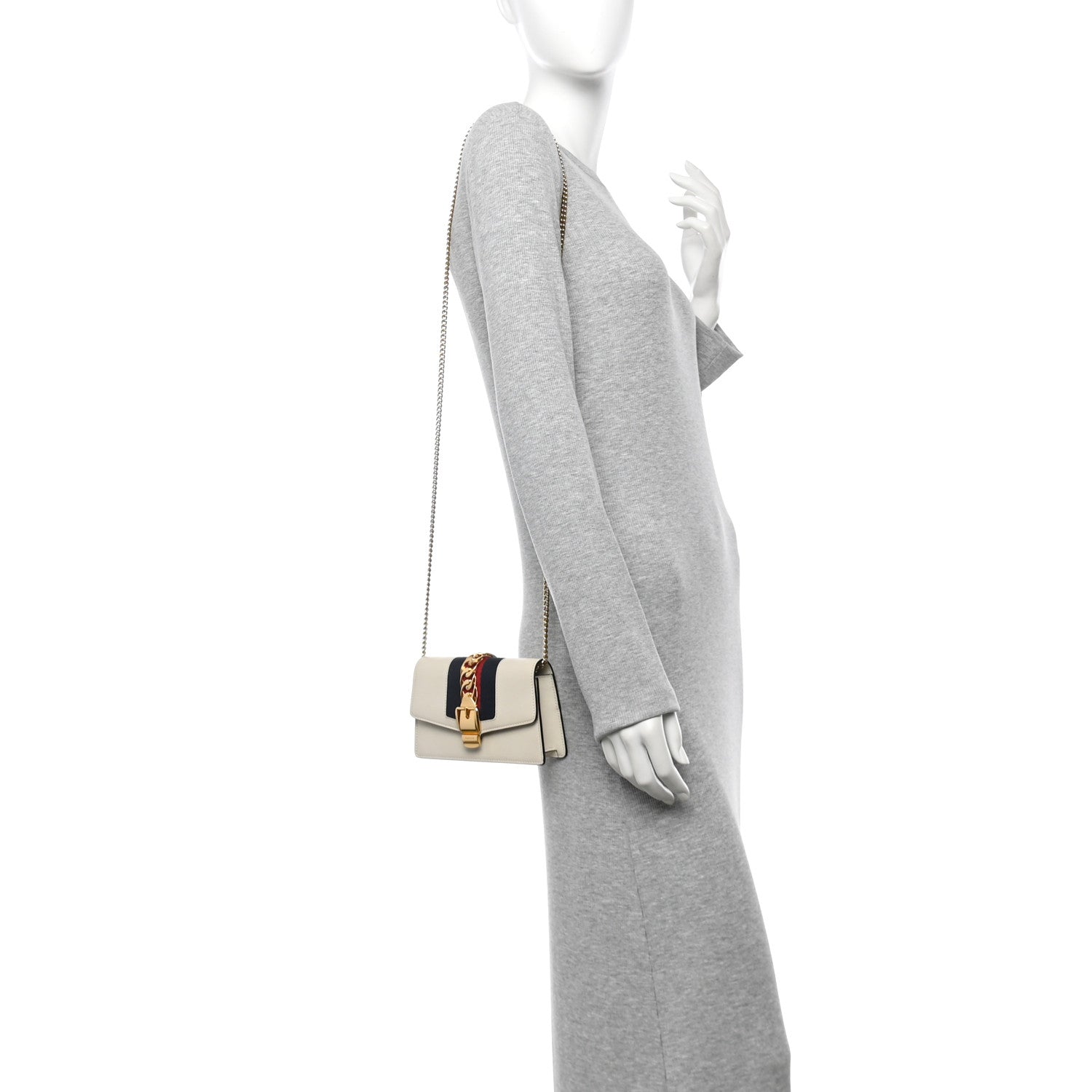 Calfskin Super Mini Sylvie Chain Shoulder Bag White