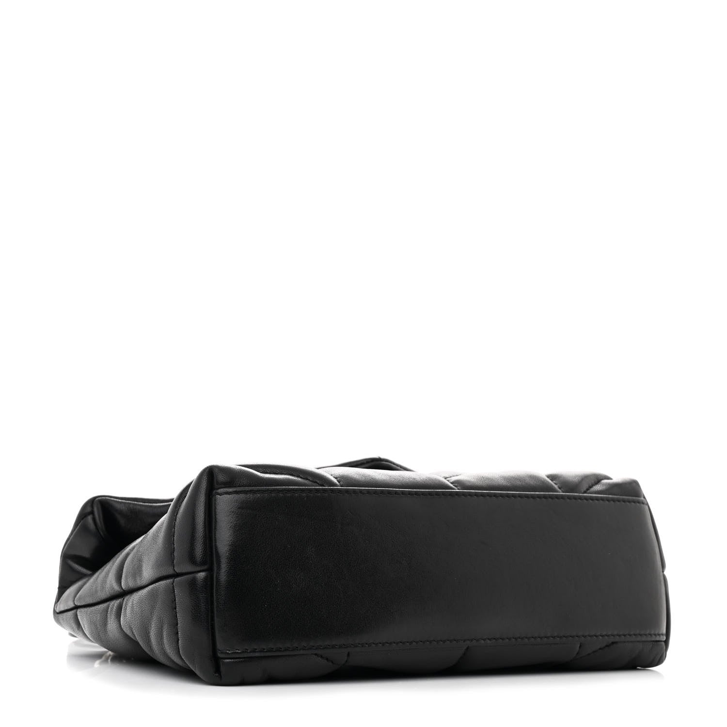Lambskin Quilted Toy Loulou Puffer Monogram Chain Satchel Black