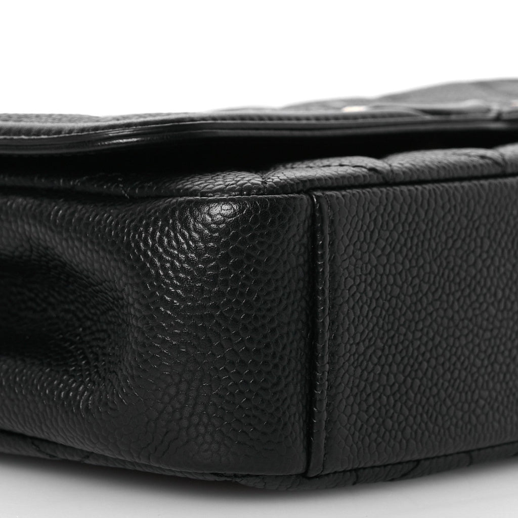 Caviar Quilted Small CC Filigree Flap Black