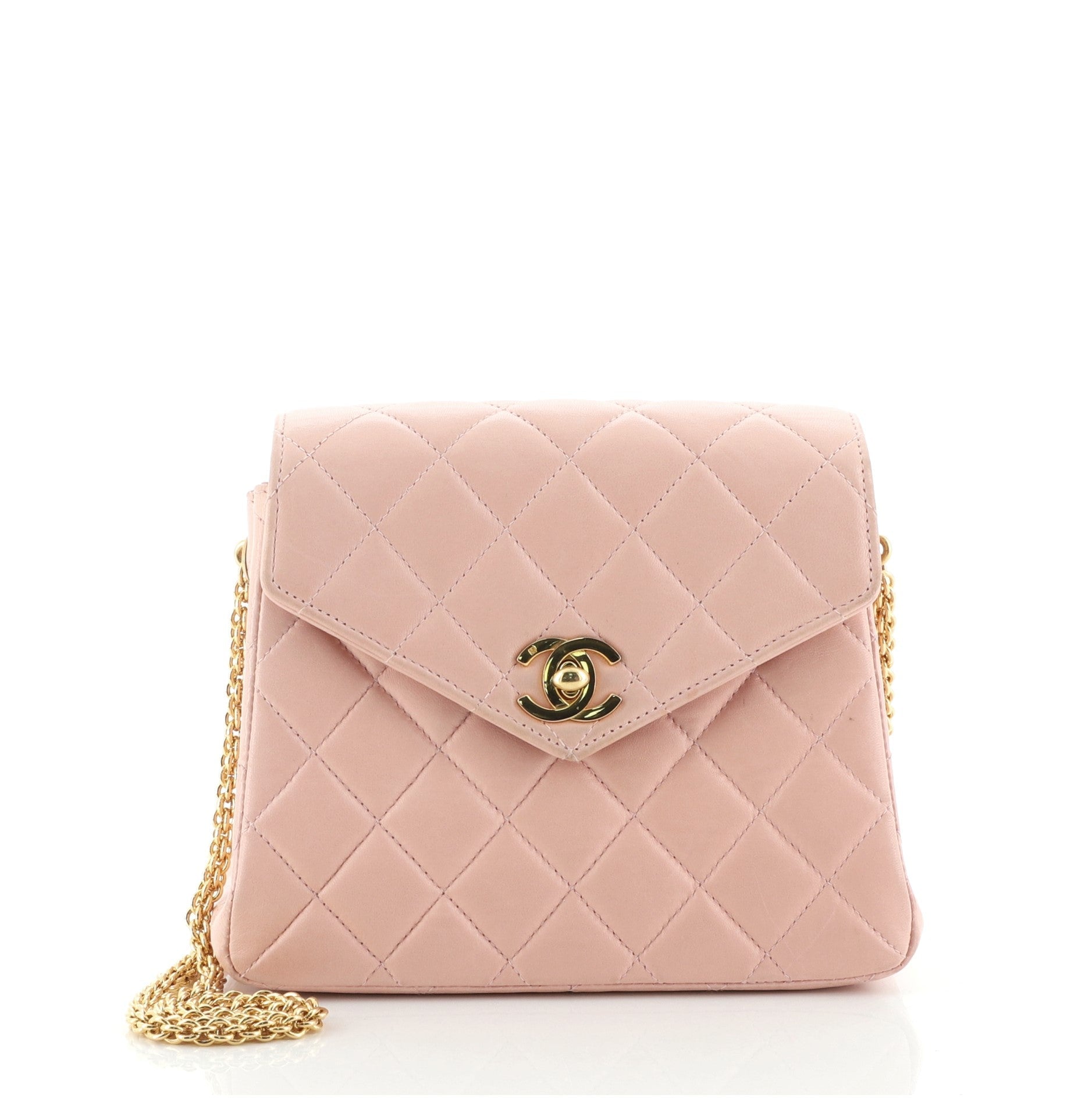Vintage Envelope Flap Bag Quilted Lambskin Mini