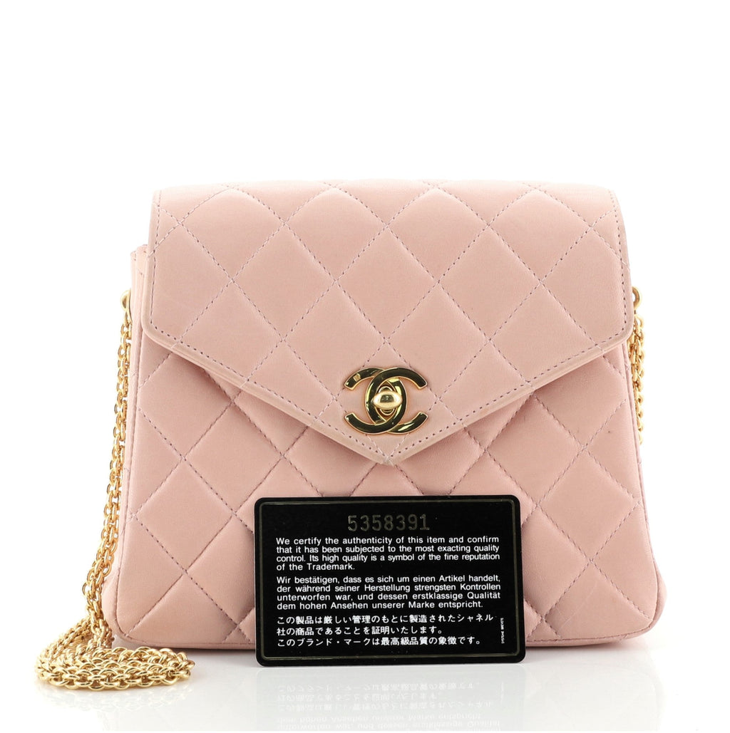 Vintage Envelope Flap Bag Quilted Lambskin Mini