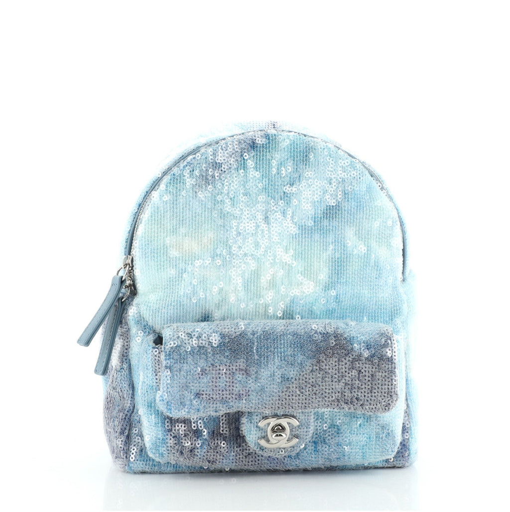 Waterfall Backpack Sequins with Leather Mini