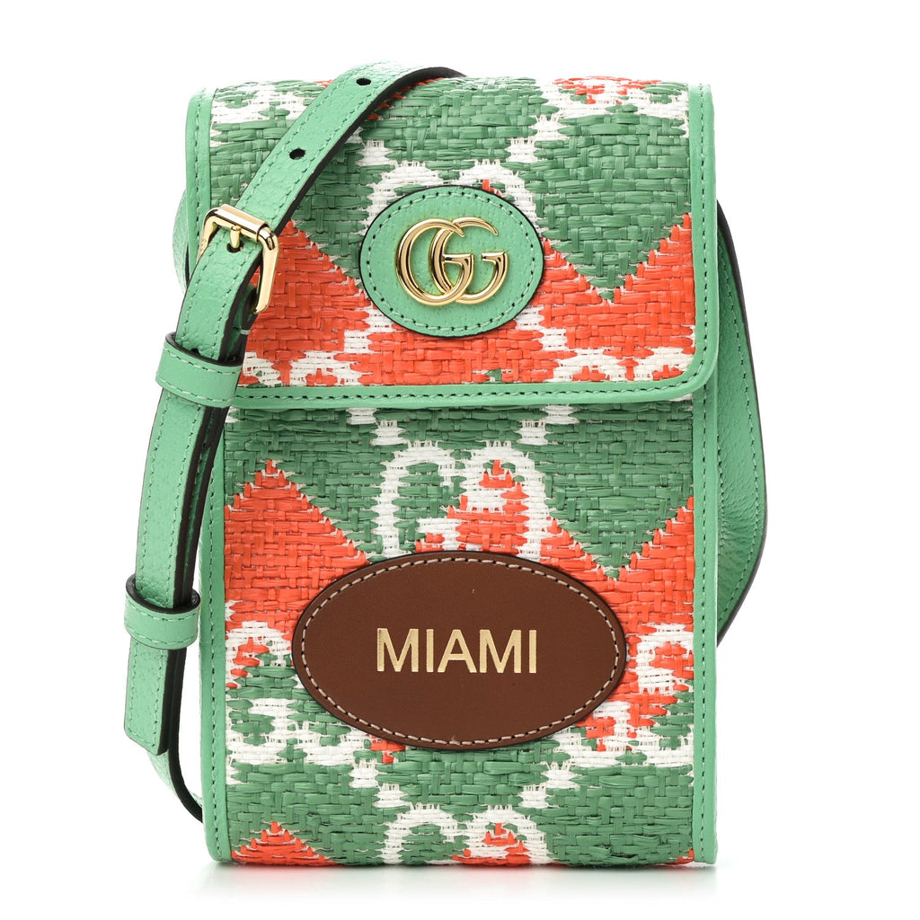 Straw Textured Dollar Calfskin Miami Mini Crossbody Deep Orange New Shamarock Off White Peanut Brown