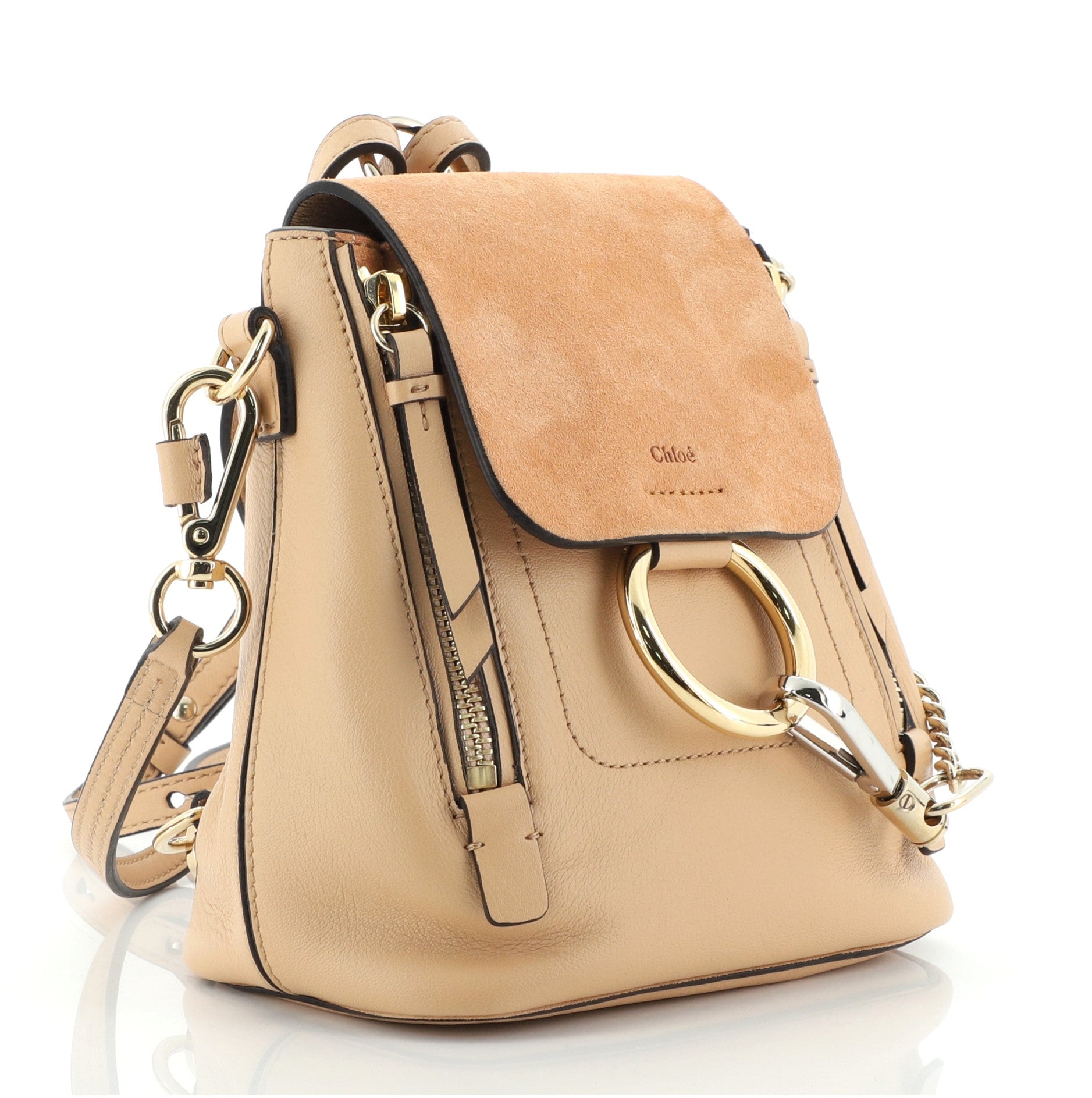 Faye Backpack Leather and Suede Mini