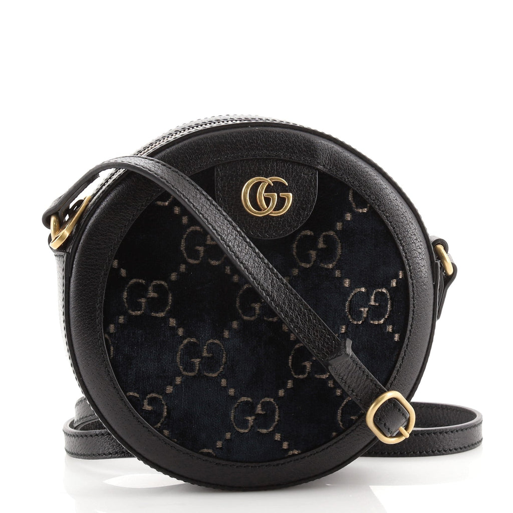 Ophidia Round Shoulder Bag GG Velvet Mini