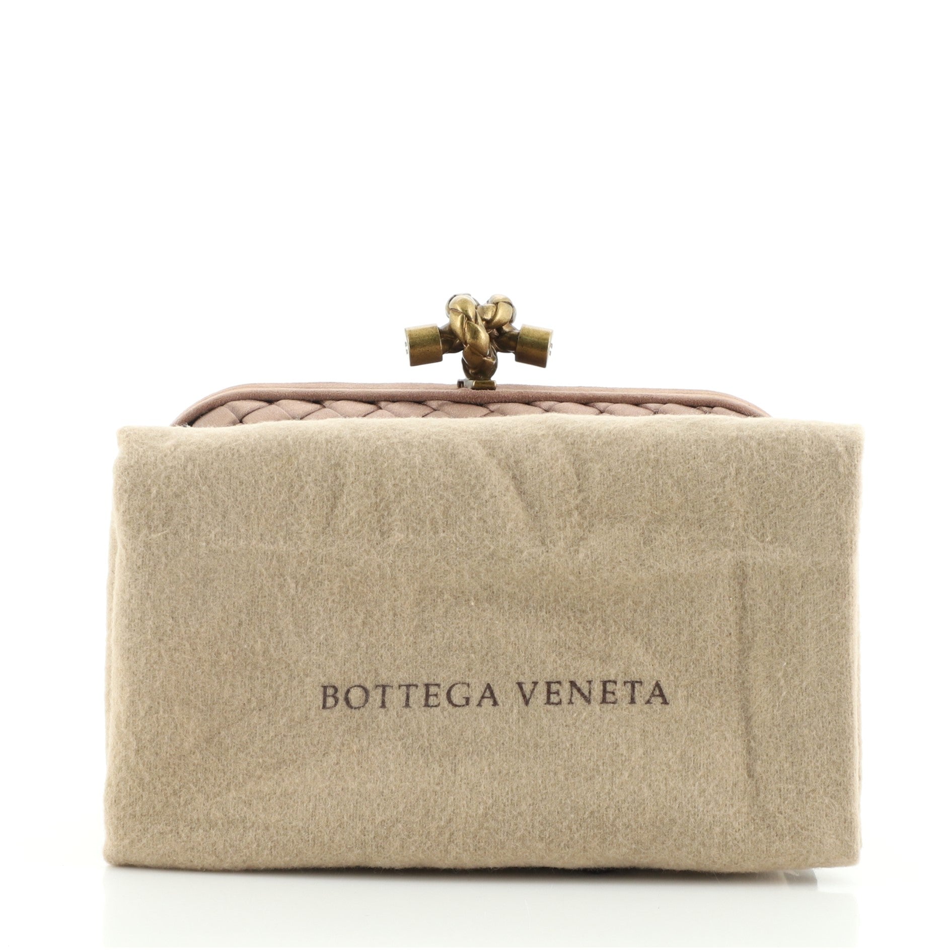 Box Knot Clutch Intrecciato Satin Small