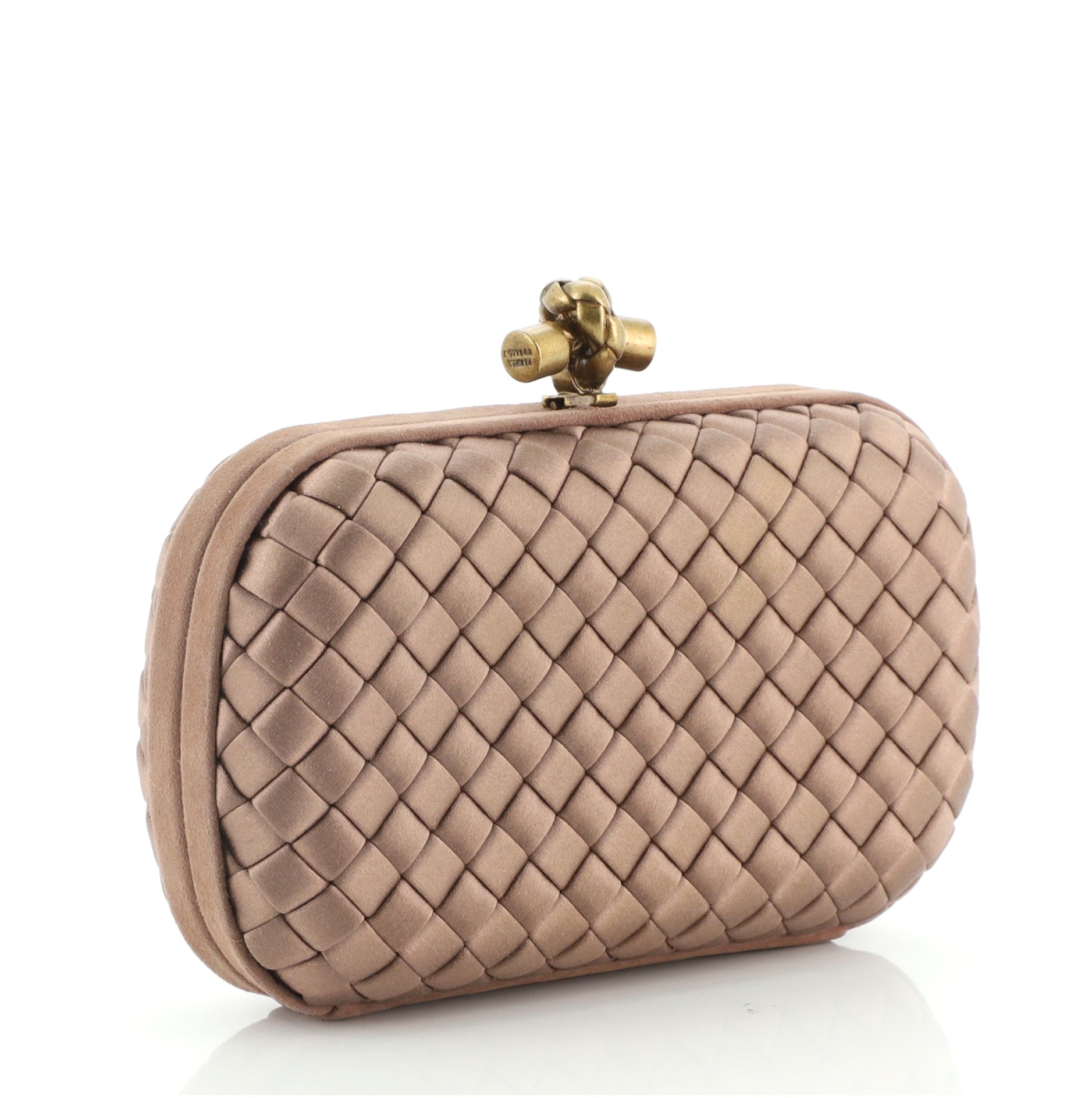 Box Knot Clutch Intrecciato Satin Small