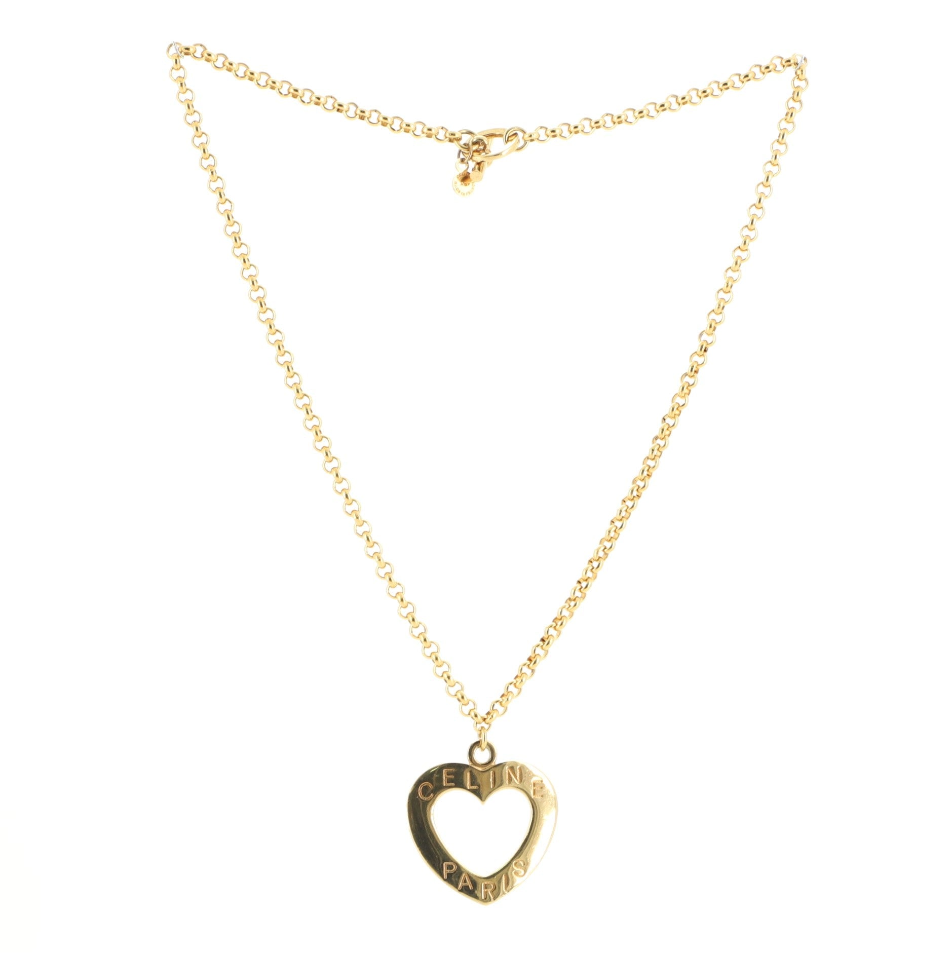 Vintage Logo Heart Pendant Necklace Metal