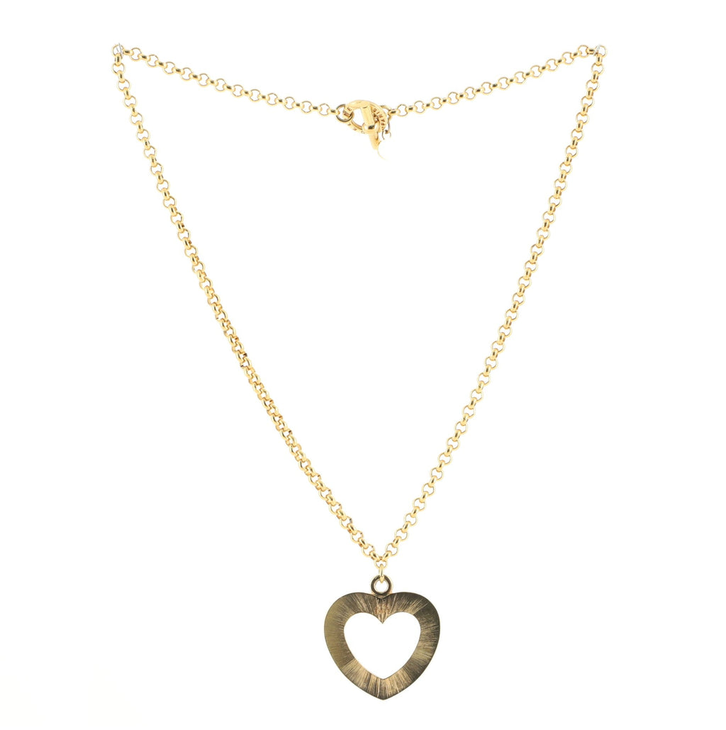 Vintage Logo Heart Pendant Necklace Metal