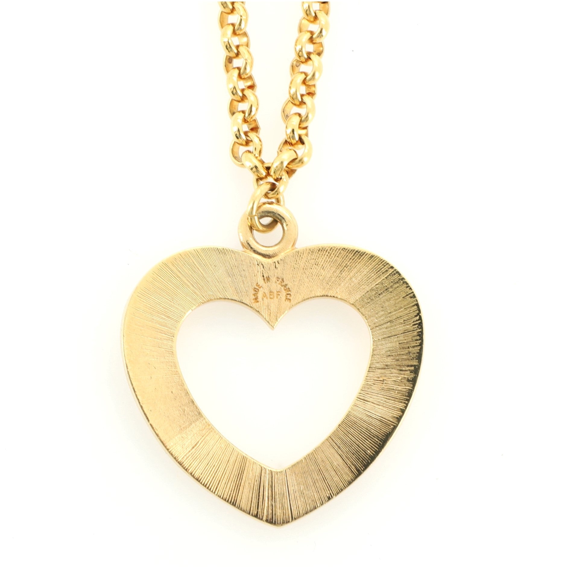 Vintage Logo Heart Pendant Necklace Metal
