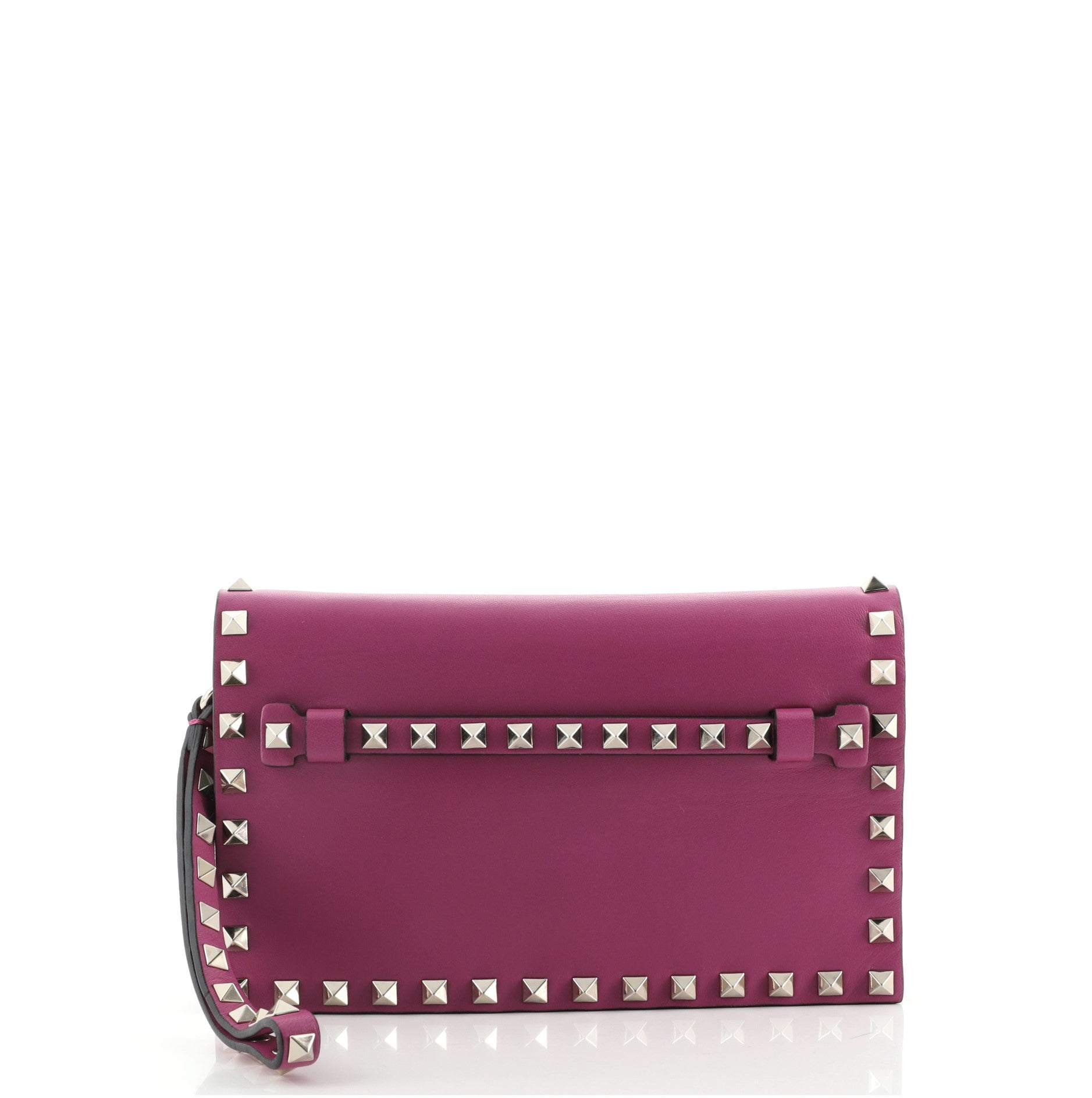 Rockstud Flap Clutch Leather