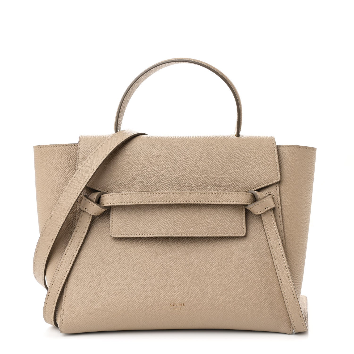 Grained Calfskin Micro Belt Bag Light Taupe