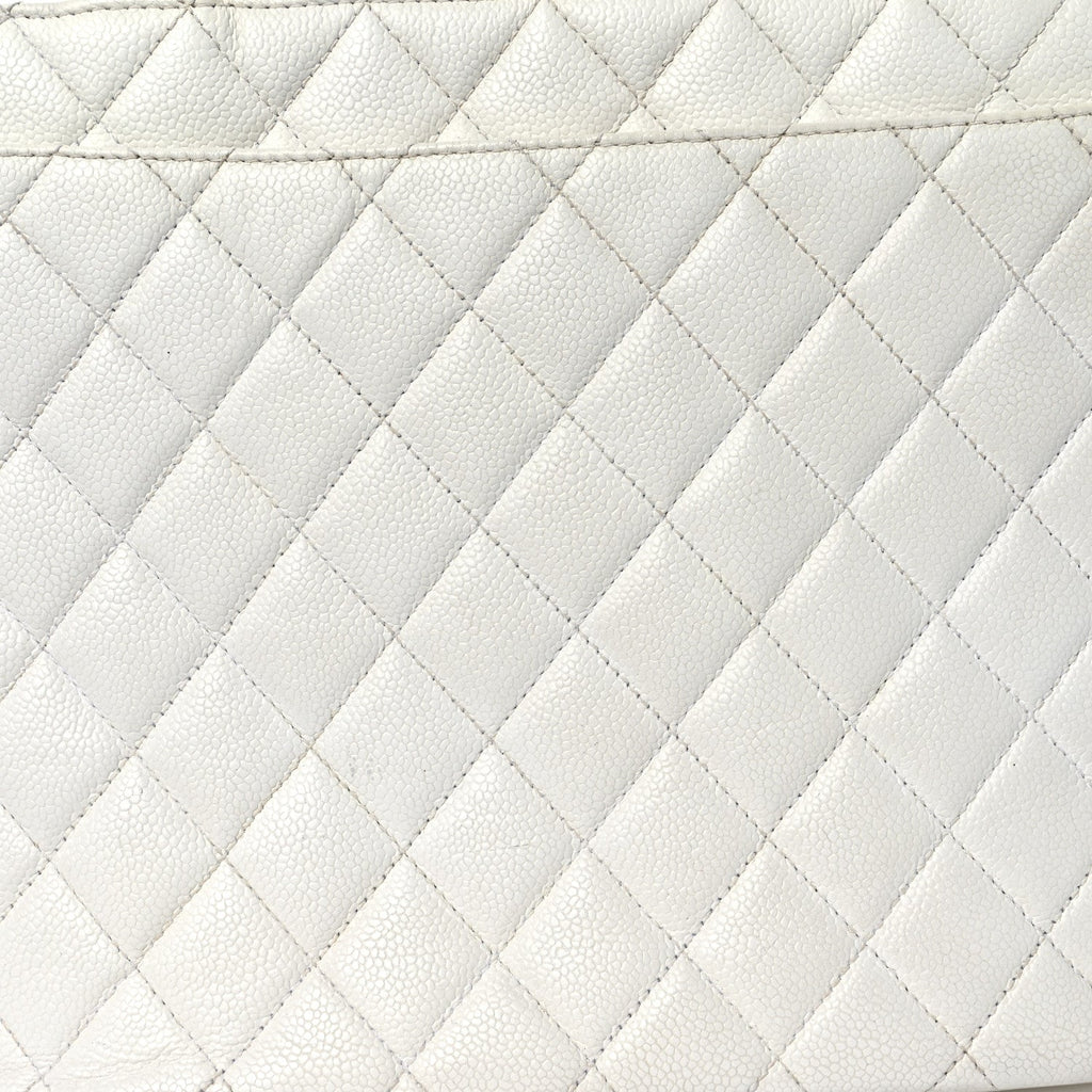 Caviar Quilted Shoulder Bag White