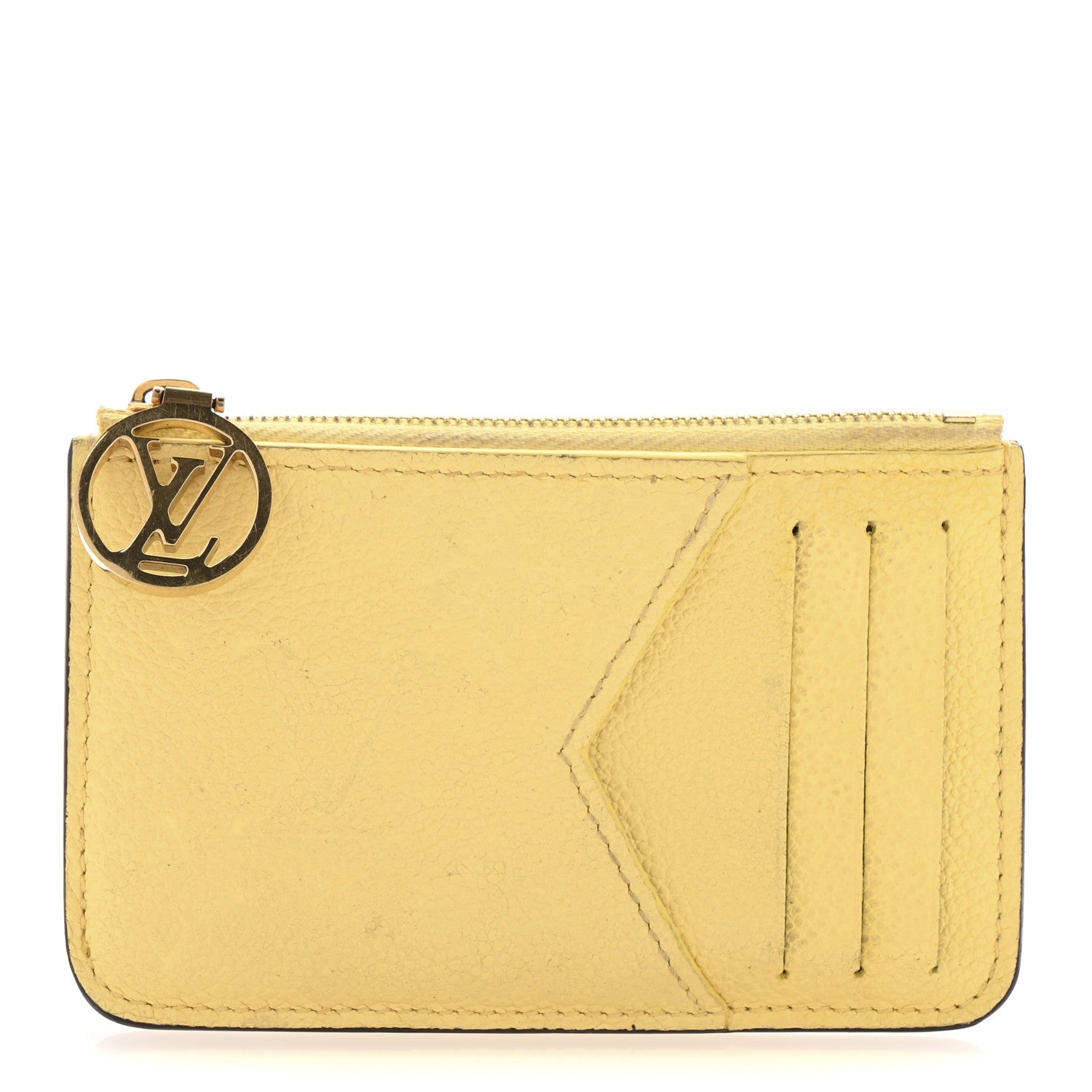 Empreinte Monogram Zipped Romy  Holder Jaune