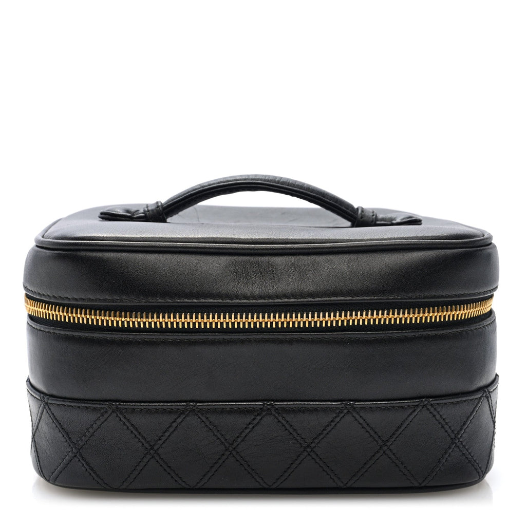 Lambskin Vanity Cosmetic Case Black