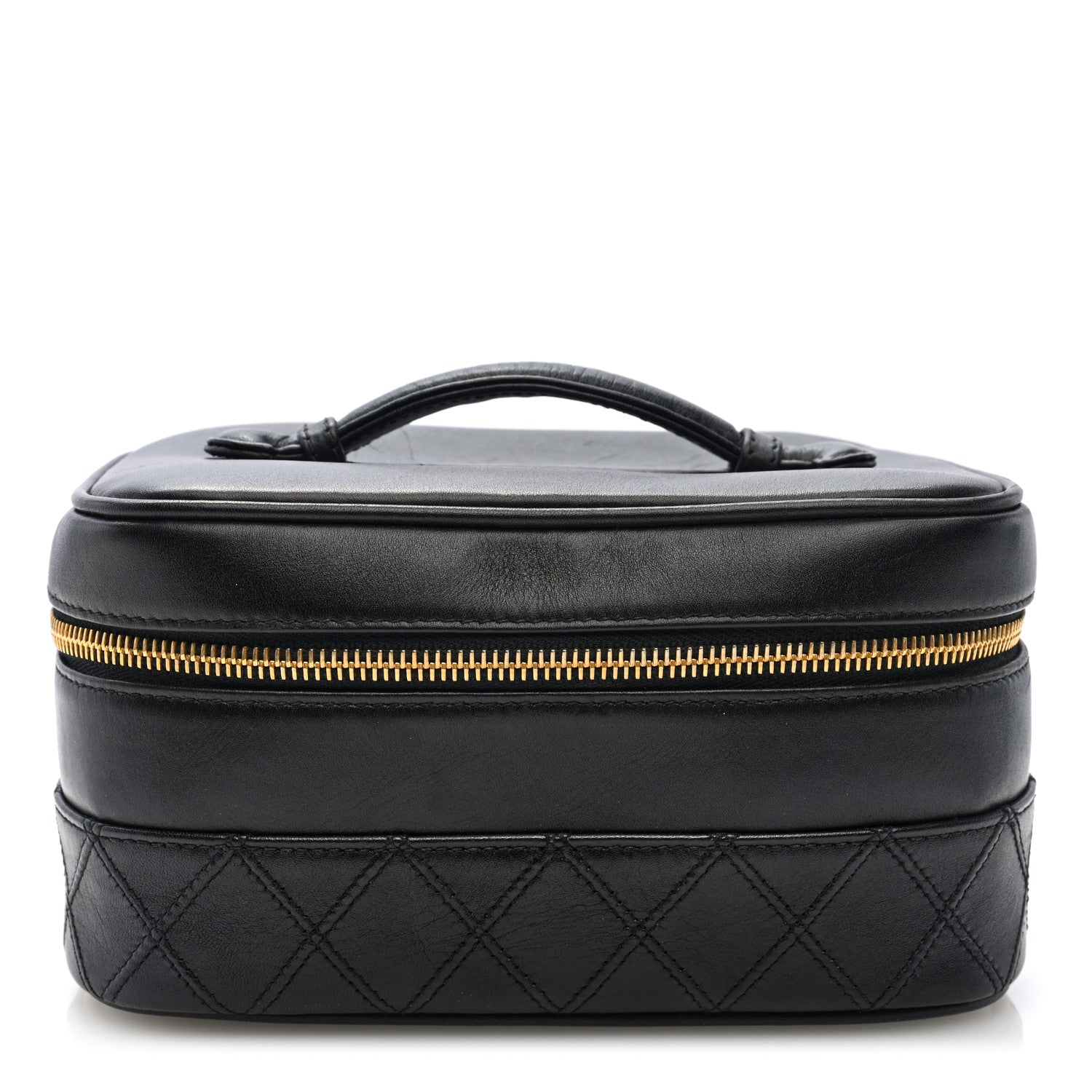 Lambskin Vanity Cosmetic Case Black