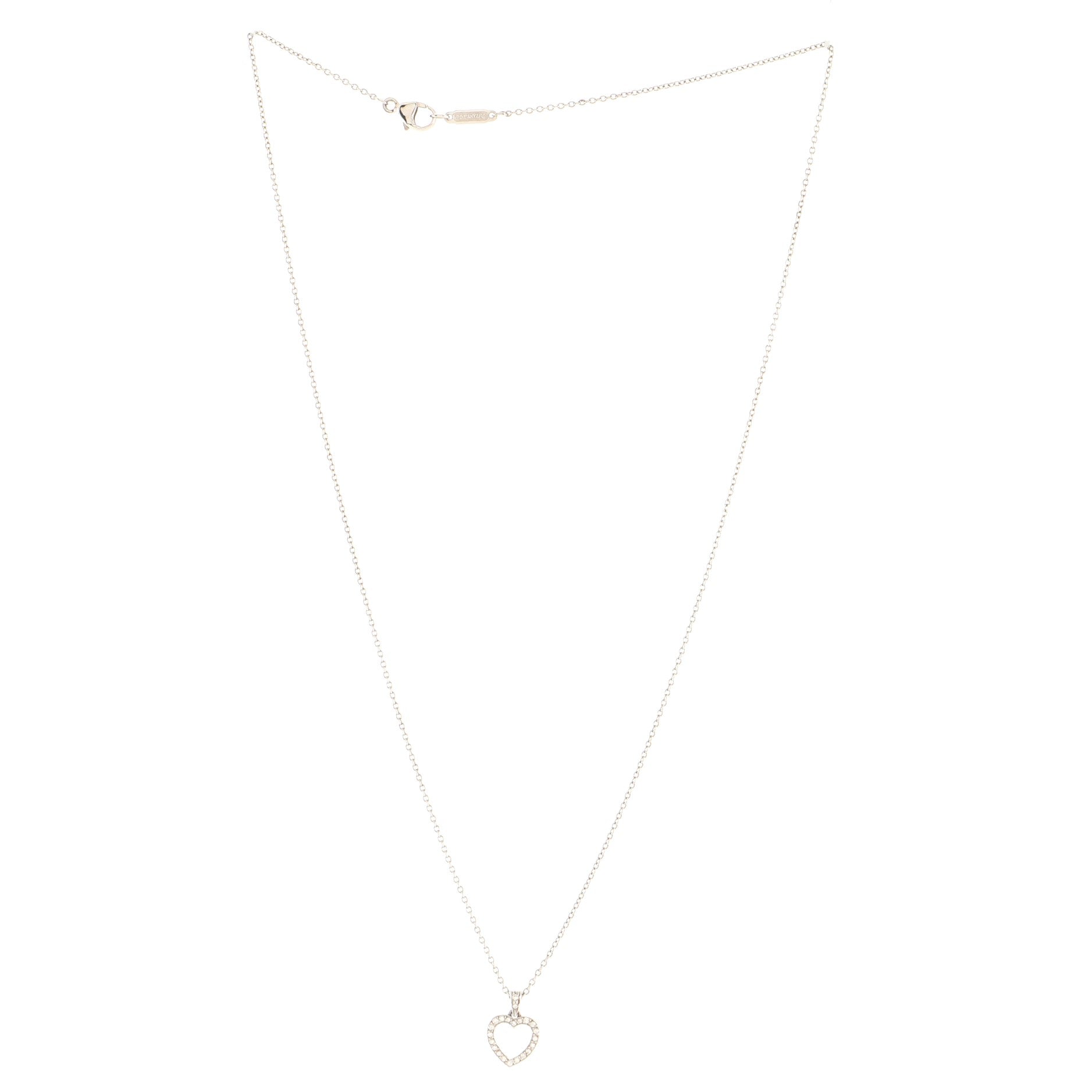 Metro Heart Pendant Necklace Platinum and Diamonds