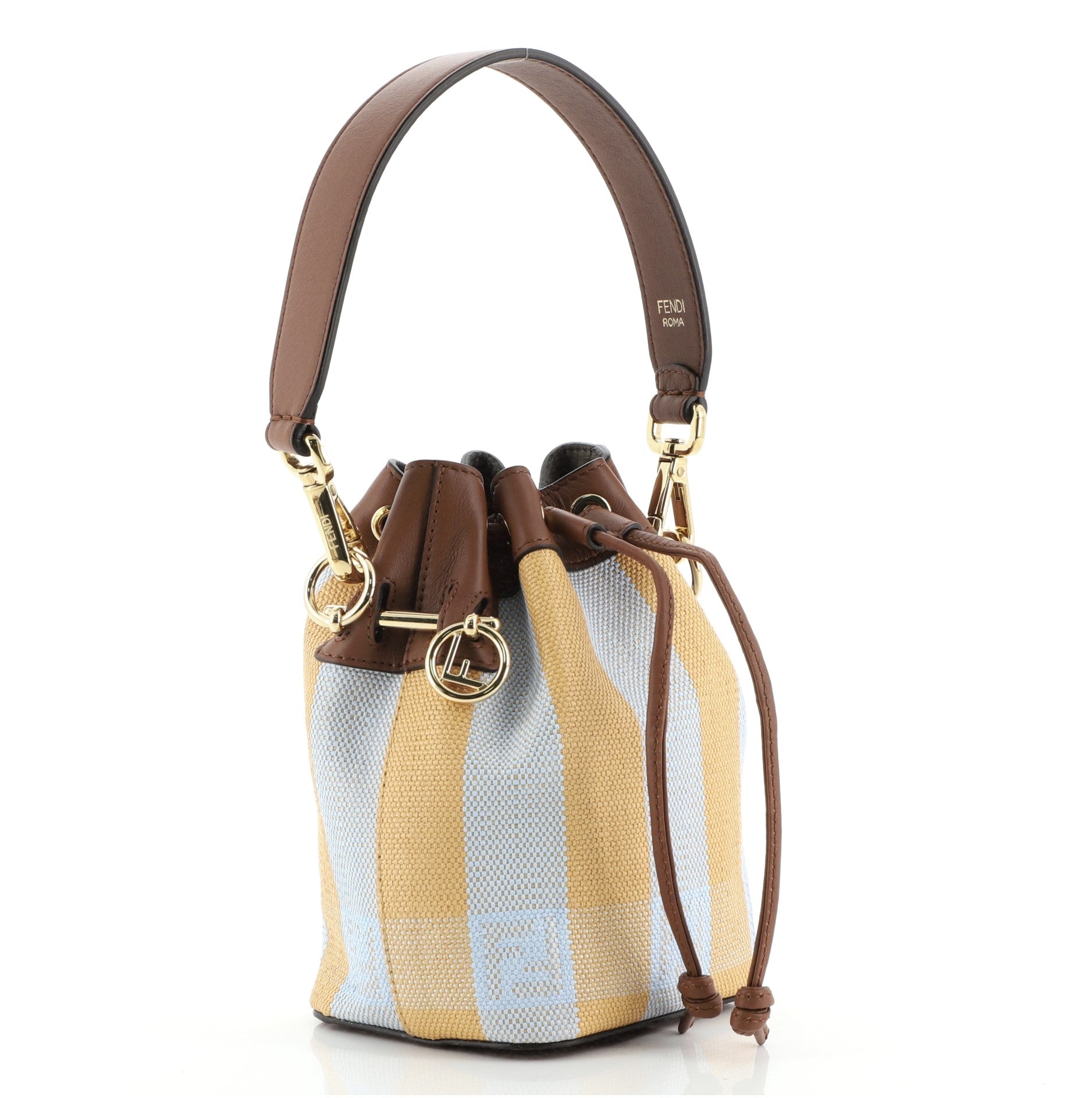 Mon Tresor Bucket Bag Pequin Raffia Mini