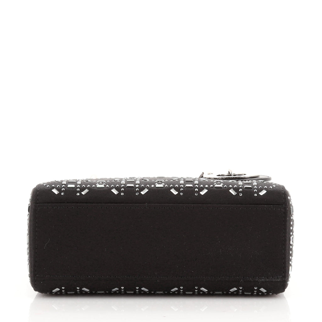 Lady Dior Bag Crystal Embellished Cannage Quilt Satin Mini