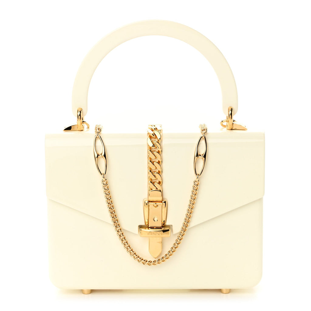 Plexiglass Mini Sylvie 1969 Top Handle Bag Ivory