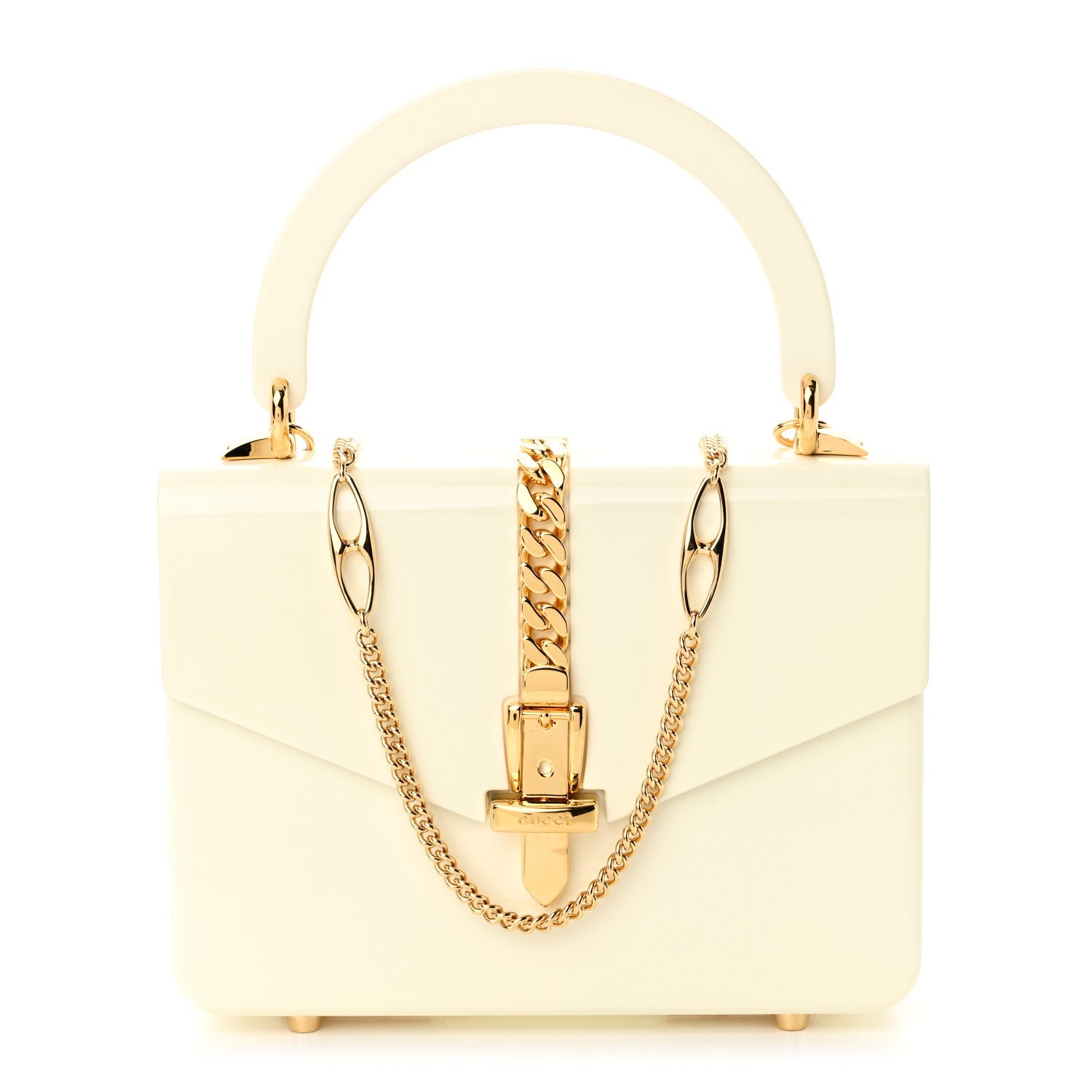 Plexiglass Mini Sylvie 1969 Top Handle Bag Ivory