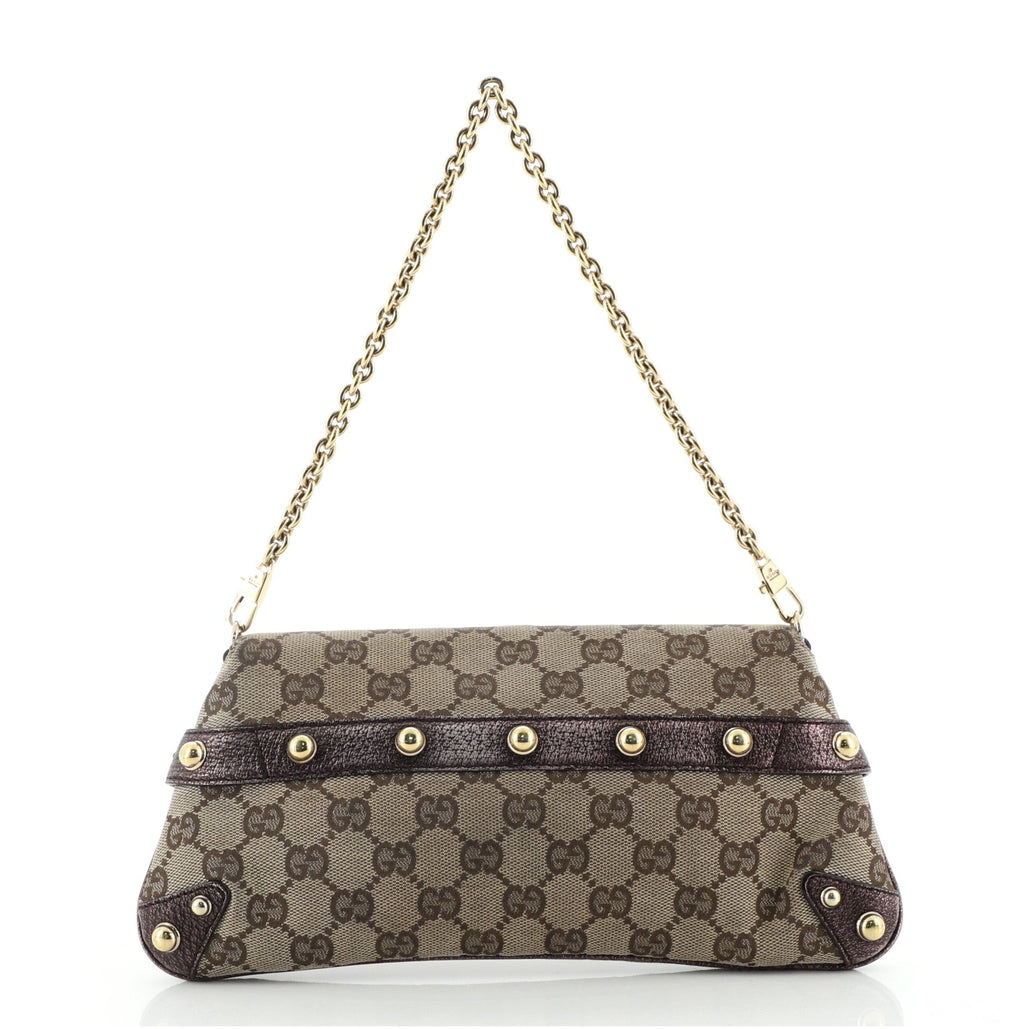 Horsebit Chain Clutch GG Canvas with Leather Medium