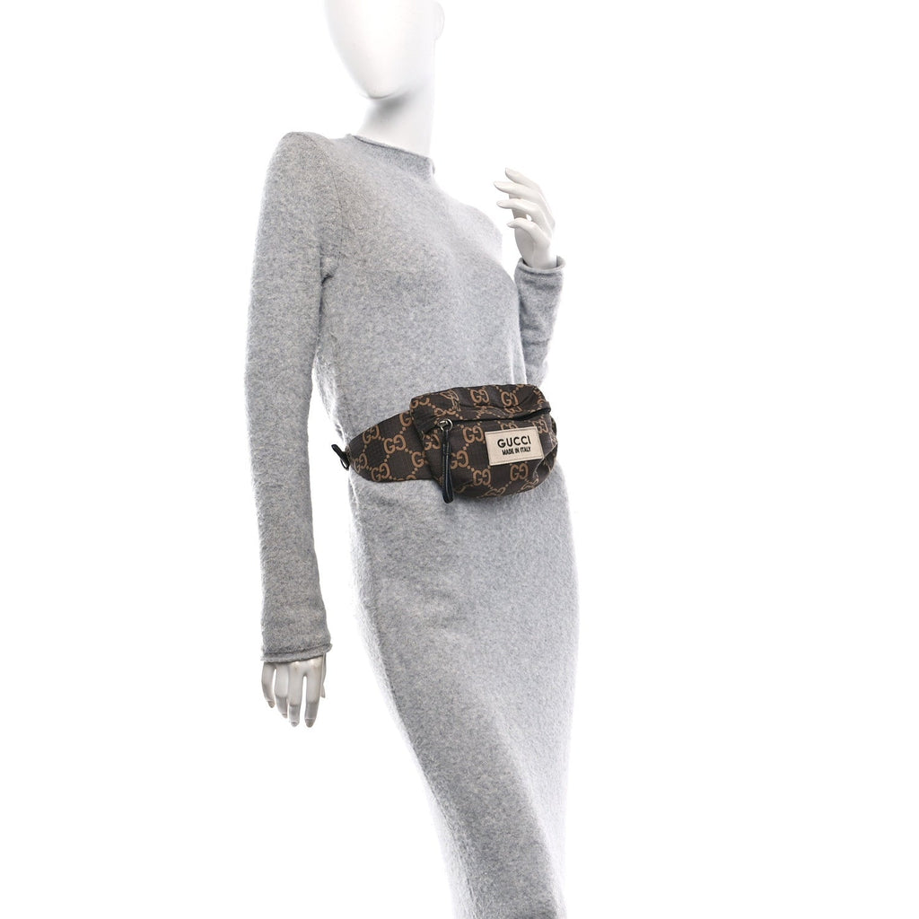 Recycled Polyester Monogram Jumbo GG Belt Bag Ebony Beige