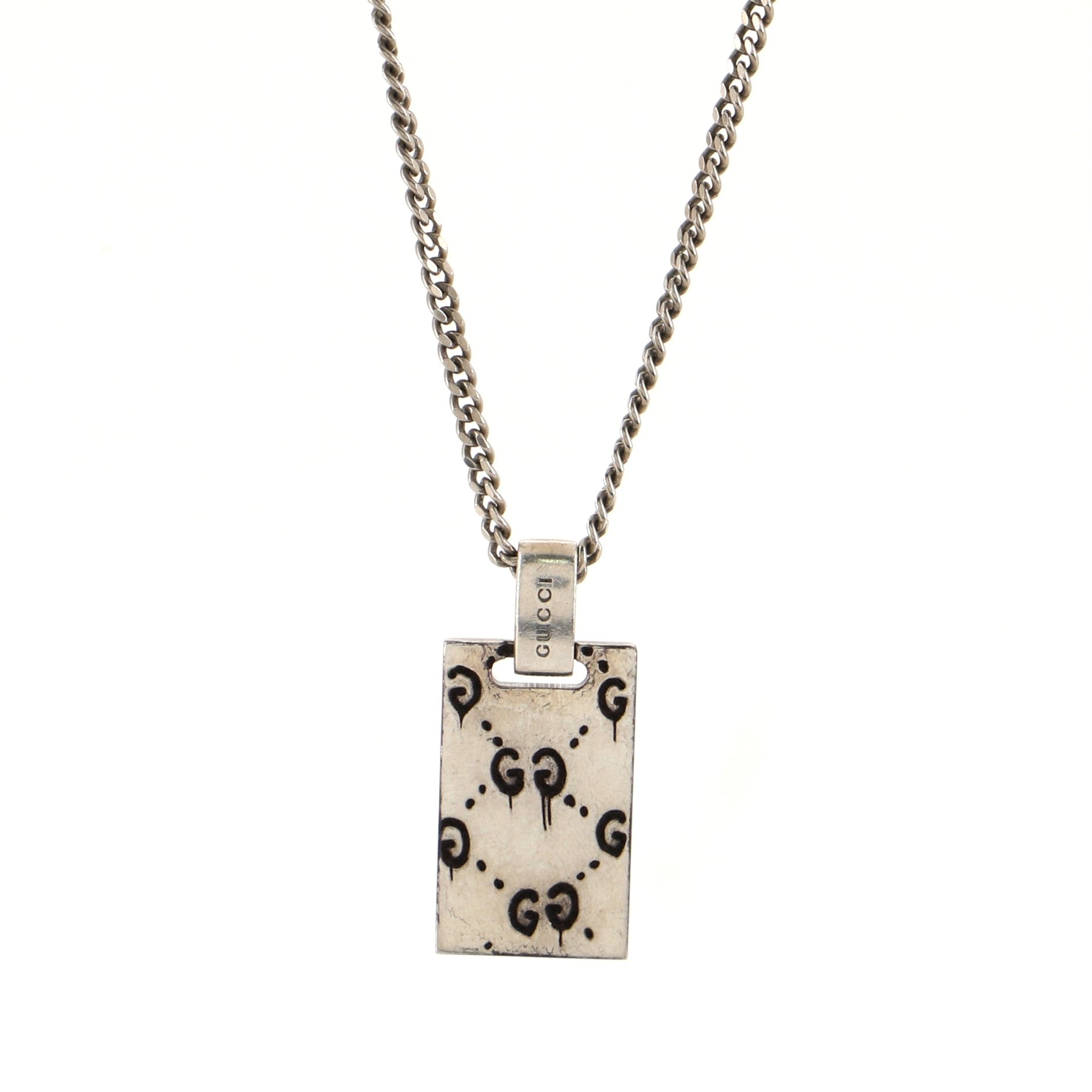 Ghost Pendant Necklace Sterling Silver