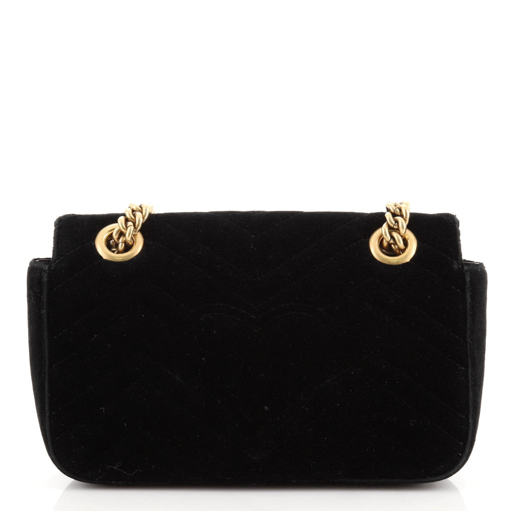 GG Marmont Flap Bag Matelasse Velvet Mini