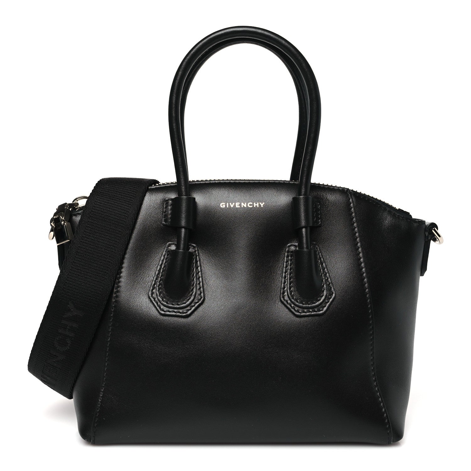 Box Calfskin Mini Sport Antigona Top Handle Bag Black