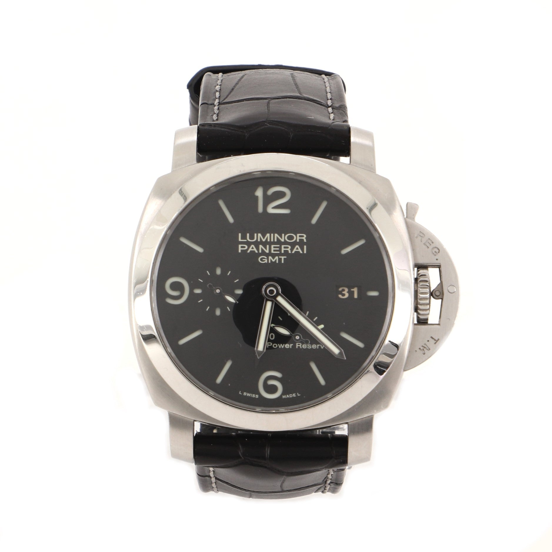 Luminor 1950 3 Days GMT Power Reserve Automatic Watch Stainless Steel and Rubber 44