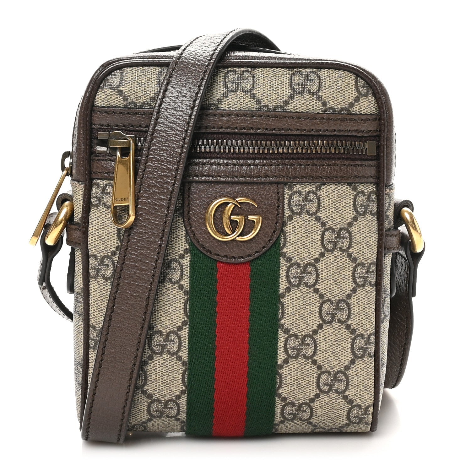 GG Supreme Monogram Web Mini Ophidia Messenger Brown