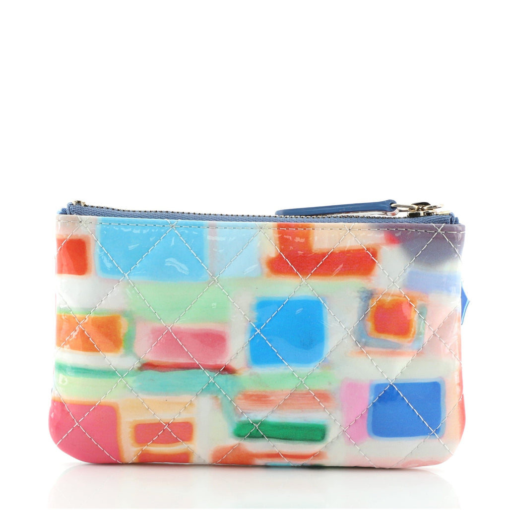 Charm O Case Pouch Quilted Printed Patent Mini
