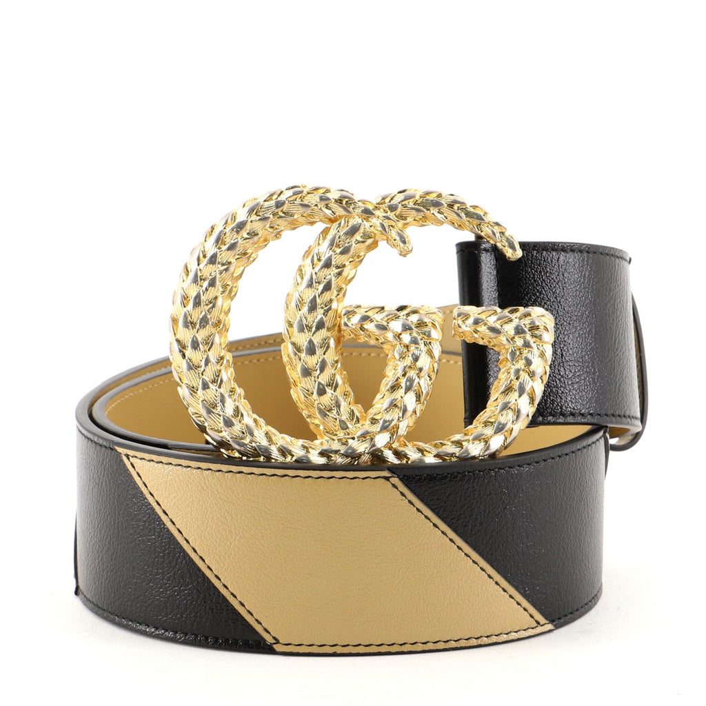 GG Marmont Belt Diagonal Quilted Leather Wide 80