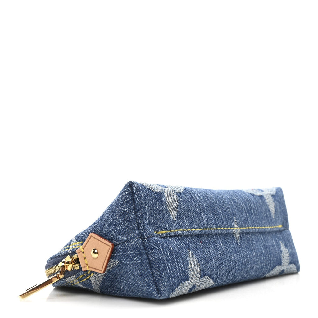 Denim Giant Monogram Pochette Cosmetique PM Denim Blue