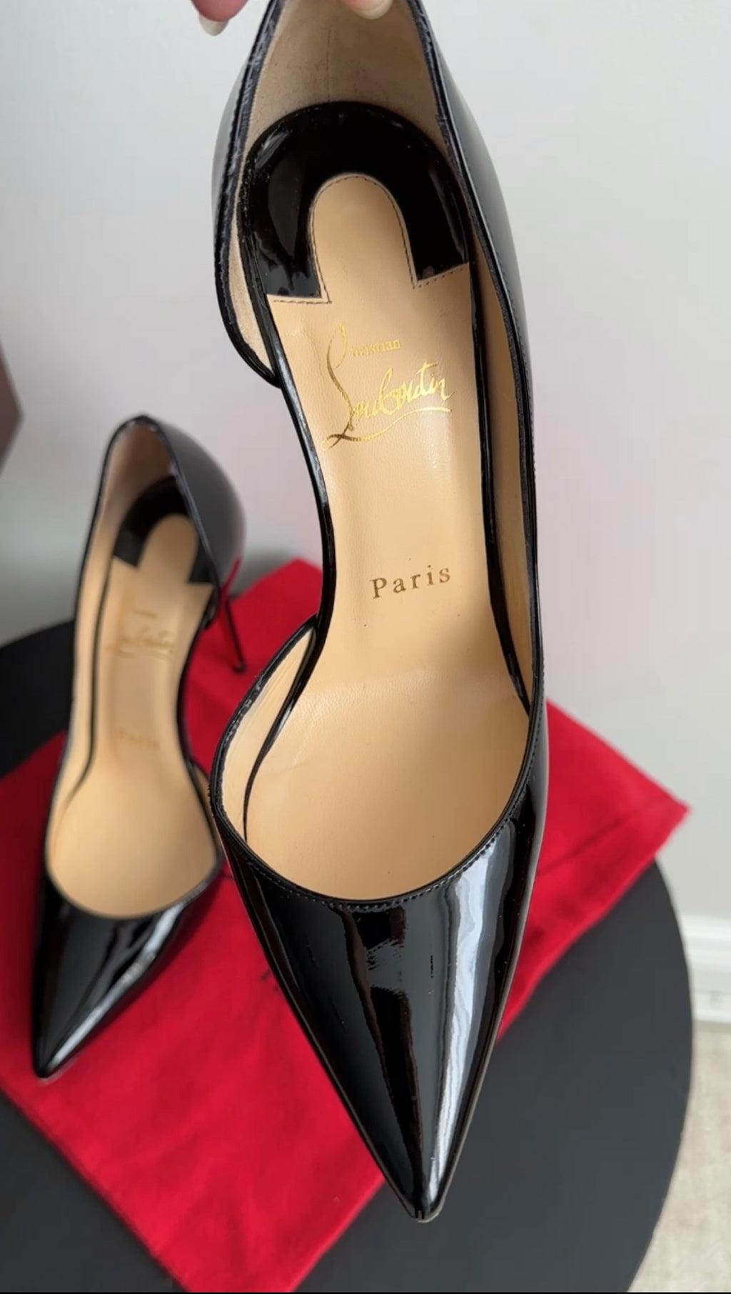 Christian Louboutin Iriza Black Patent 100 Pumps - EU 37.5